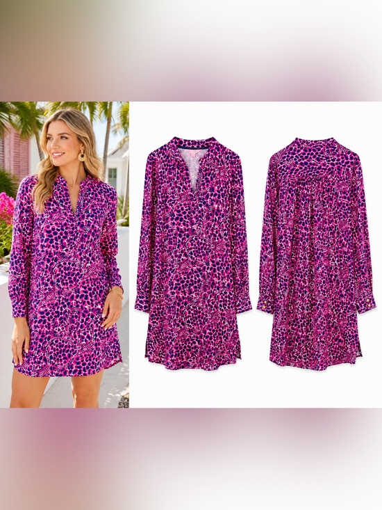 Lilly Pulitzer Dresses & Skirts - Lilly Pulitzer Elsa Tunic Dress Hollyhock Gigi Giraffe Pink Size 6